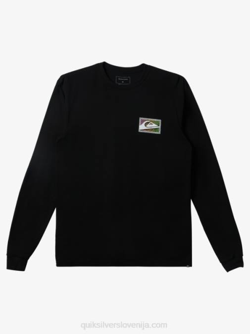 Quiksilver PJ4H435 moški Črna majica z dolgimi rokavi z gradientnim potiskom