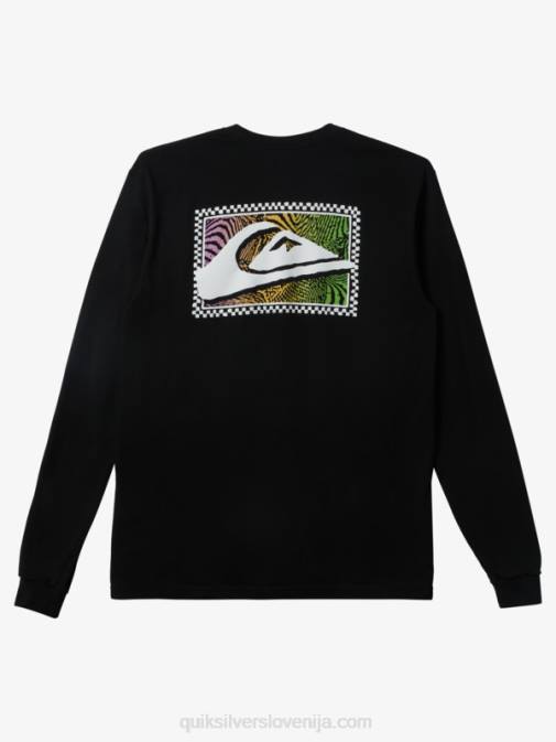 Quiksilver PJ4H435 moški Črna majica z dolgimi rokavi z gradientnim potiskom