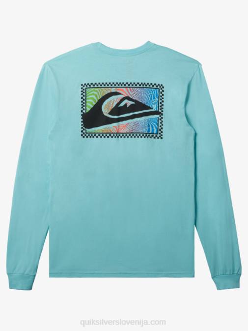 Quiksilver PJ4H436 moški angelsko modra majica z dolgimi rokavi z gradientnim potiskom