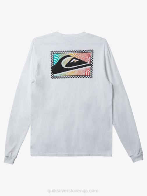 Quiksilver PJ4H437 moški bela majica z dolgimi rokavi z gradientnim potiskom