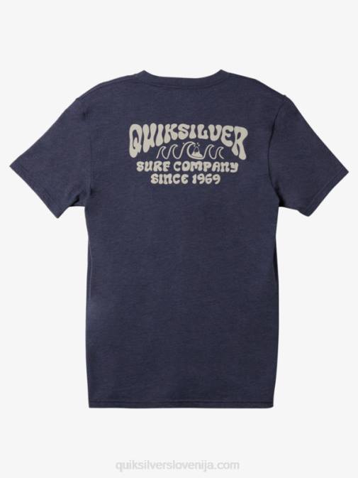 Quiksilver PJ4H529 moški mornarsko modri blazer heather lockup mod majica s kratkimi rokavi