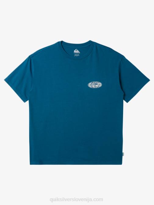Quiksilver PJ4H742 moški maroško modra majica s kratkimi rokavi clear mind