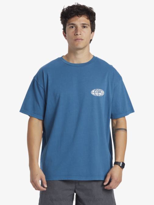 Quiksilver PJ4H742 moški maroško modra majica s kratkimi rokavi clear mind