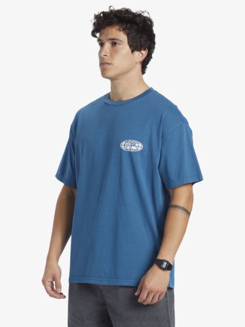 Quiksilver PJ4H742 moški maroško modra majica s kratkimi rokavi clear mind