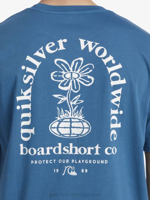 Quiksilver PJ4H742 moški maroško modra majica s kratkimi rokavi clear mind