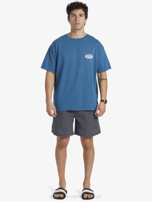 Quiksilver PJ4H742 moški maroško modra majica s kratkimi rokavi clear mind