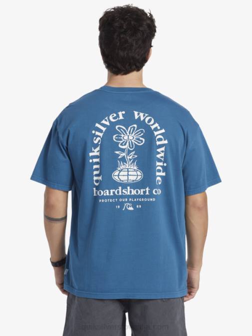 Quiksilver PJ4H742 moški maroško modra majica s kratkimi rokavi clear mind