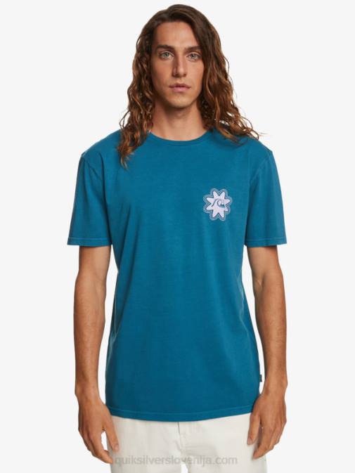 Quiksilver PJ4H755 moški maroško modra psihična majica s kratkimi rokavi