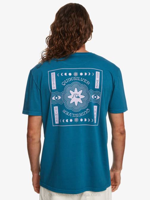 Quiksilver PJ4H755 moški maroško modra psihična majica s kratkimi rokavi
