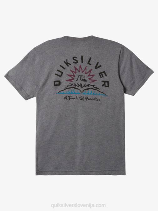 Quiksilver PJ4H969 moški srednje siva vresa modna majica z vodnimi zgodbami