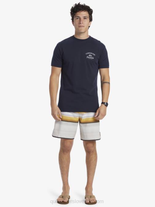 Quiksilver x Pacifico PJ4H1 moški mornarsko modri blazer majica s kratkimi rokavi