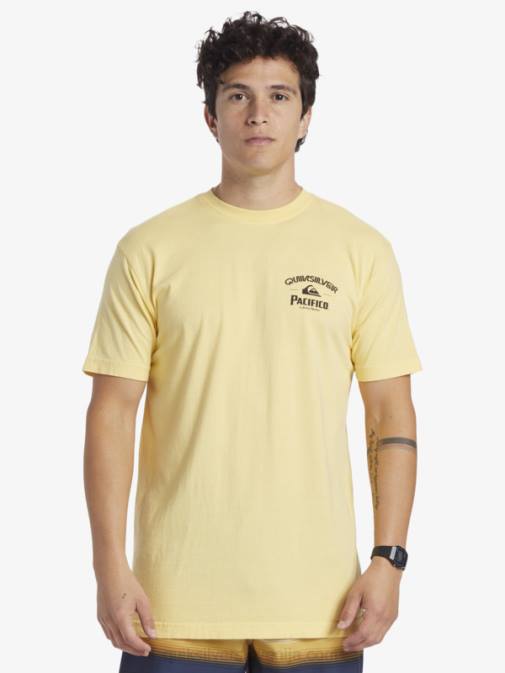Quiksilver x Pacifico PJ4H2 moški zlato majica s kratkimi rokavi