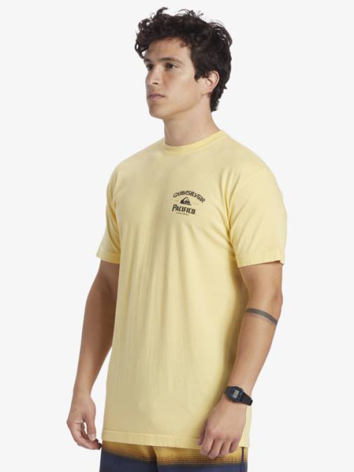 Quiksilver x Pacifico PJ4H2 moški zlato majica s kratkimi rokavi