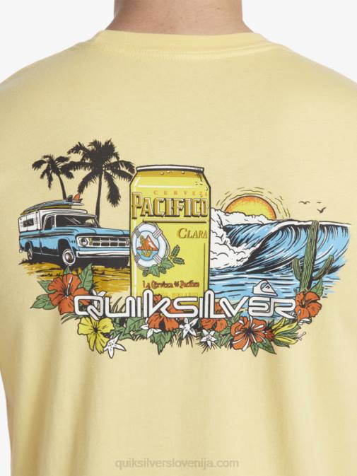 Quiksilver x Pacifico PJ4H2 moški zlato majica s kratkimi rokavi