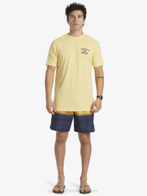 Quiksilver x Pacifico PJ4H2 moški zlato majica s kratkimi rokavi