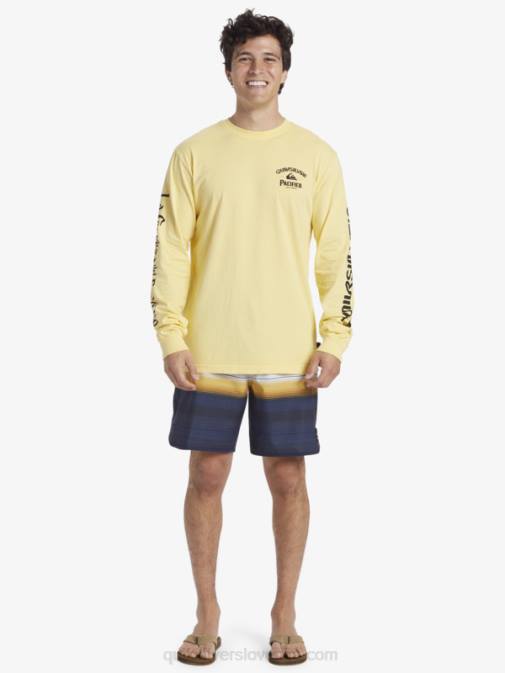 Quiksilver x Pacifico PJ4H5 moški zlato majica z dolgimi rokavi straight shooter