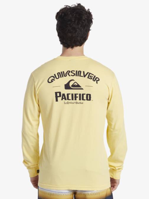 Quiksilver x Pacifico PJ4H5 moški zlato majica z dolgimi rokavi straight shooter