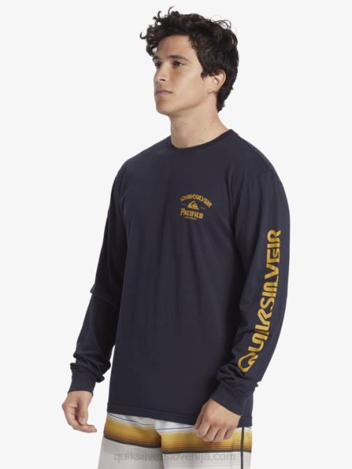 Quiksilver x Pacifico PJ4H6 moški mornarsko modri blazer majica z dolgimi rokavi straight shooter
