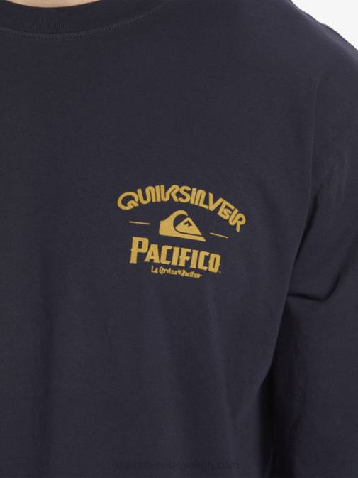 Quiksilver x Pacifico PJ4H6 moški mornarsko modri blazer majica z dolgimi rokavi straight shooter