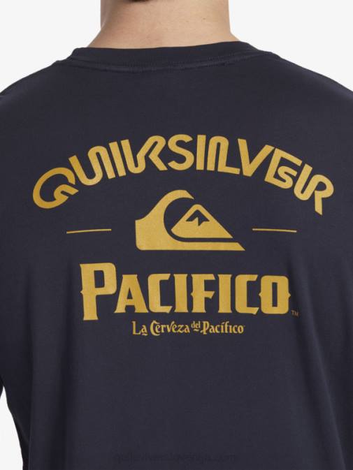Quiksilver x Pacifico PJ4H6 moški mornarsko modri blazer majica z dolgimi rokavi straight shooter
