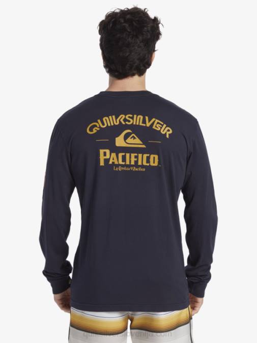 Quiksilver x Pacifico PJ4H6 moški mornarsko modri blazer majica z dolgimi rokavi straight shooter