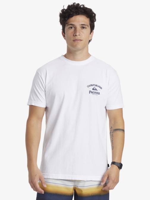 Quiksilver x Pacifico PJ4H7 moški bela straight shooter majica s kratkimi rokavi