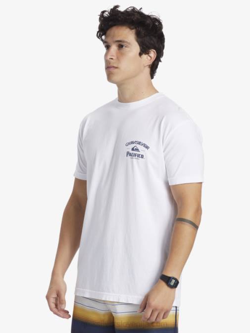 Quiksilver x Pacifico PJ4H7 moški bela straight shooter majica s kratkimi rokavi