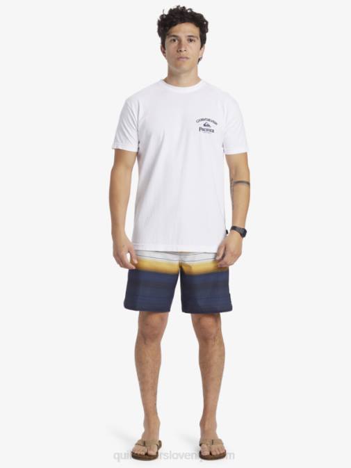 Quiksilver x Pacifico PJ4H7 moški bela straight shooter majica s kratkimi rokavi