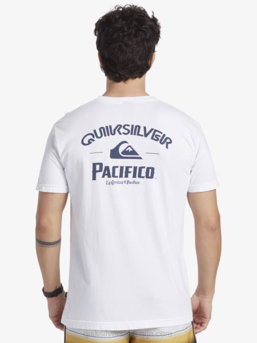 Quiksilver x Pacifico PJ4H7 moški bela straight shooter majica s kratkimi rokavi