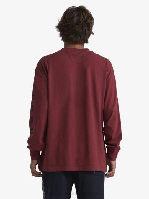 Quiksilver x Stab PJ4H1844 moški rubinasto vino organska majica z dolgimi rokavi
