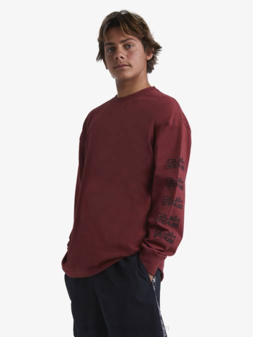Quiksilver x Stab PJ4H1844 moški rubinasto vino organska majica z dolgimi rokavi
