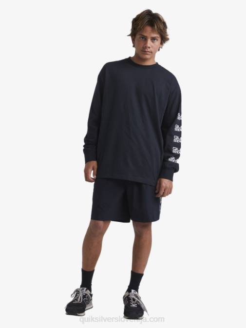 Quiksilver x Stab PJ4H1845 moški Črna organska majica z dolgimi rokavi