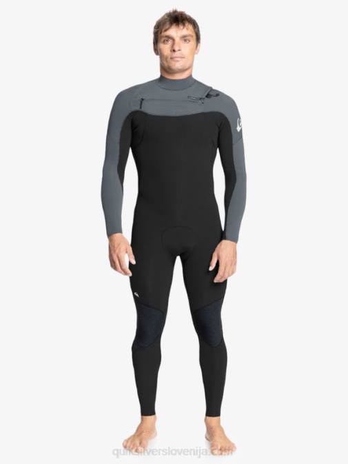 Quiksilver PJ4H1279 moški črna/pištolna kovina Neoprenska obleka z zadrgo za 3/2 vsakodnevne treninge