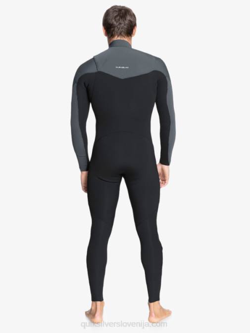 Quiksilver PJ4H1279 moški črna/pištolna kovina Neoprenska obleka z zadrgo za 3/2 vsakodnevne treninge