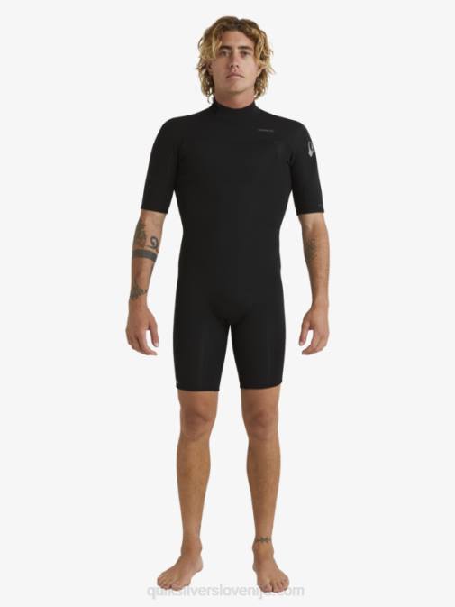 Quiksilver PJ4H1432 moški Črna 2/2 mm spomladanska obleka s kratkimi rokavi in ​​zadrgo za vsak dan