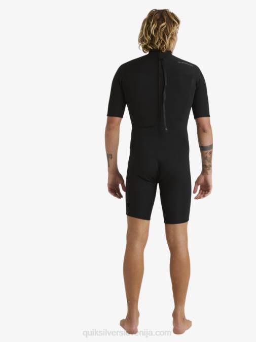 Quiksilver PJ4H1432 moški Črna 2/2 mm spomladanska obleka s kratkimi rokavi in ​​zadrgo za vsak dan