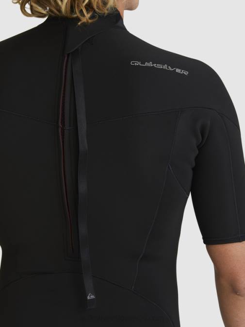 Quiksilver PJ4H1432 moški Črna 2/2 mm spomladanska obleka s kratkimi rokavi in ​​zadrgo za vsak dan