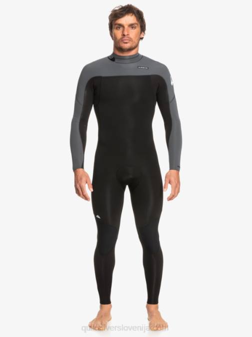 Quiksilver PJ4H926 moški črna/pištolna kovina 3/2 neoprenska obleka z zadrgo za vsak dan