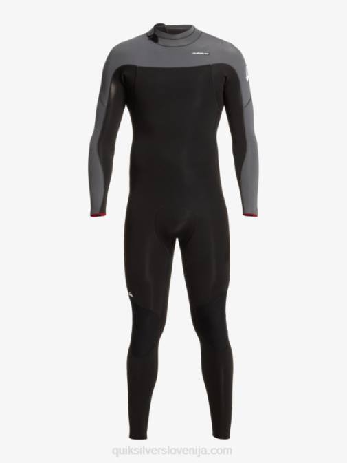 Quiksilver PJ4H926 moški črna/pištolna kovina 3/2 neoprenska obleka z zadrgo za vsak dan