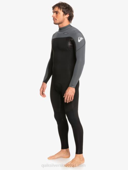 Quiksilver PJ4H926 moški črna/pištolna kovina 3/2 neoprenska obleka z zadrgo za vsak dan