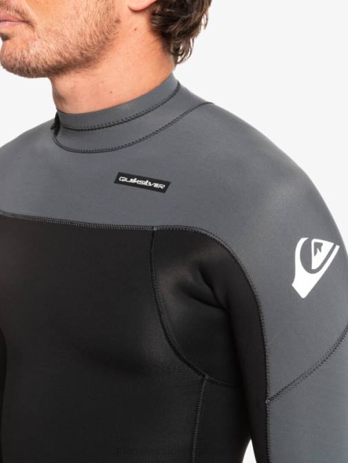 Quiksilver PJ4H926 moški črna/pištolna kovina 3/2 neoprenska obleka z zadrgo za vsak dan
