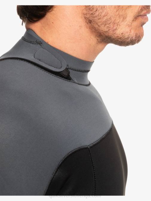 Quiksilver PJ4H926 moški črna/pištolna kovina 3/2 neoprenska obleka z zadrgo za vsak dan