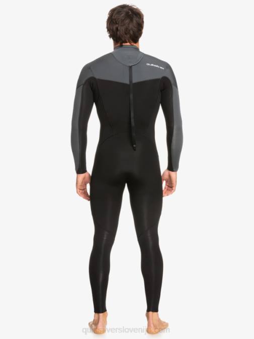 Quiksilver PJ4H926 moški črna/pištolna kovina 3/2 neoprenska obleka z zadrgo za vsak dan