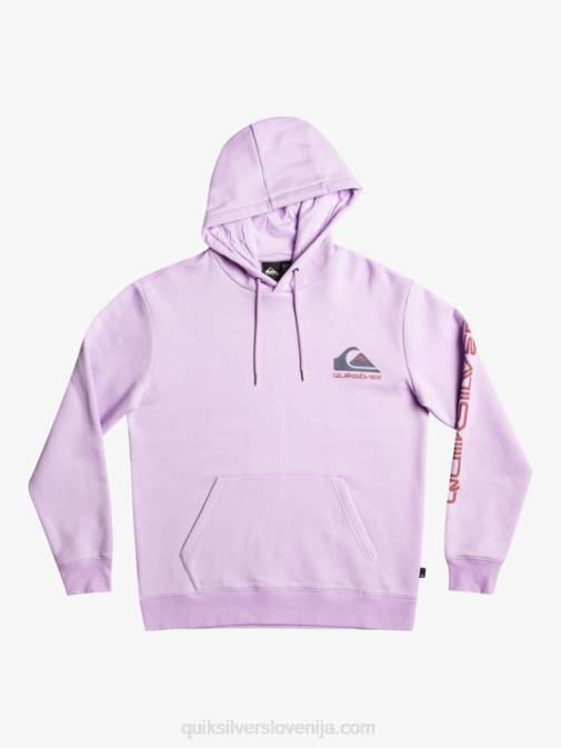 Quiksilver PJ4H1031 moški pastelno lila zgornji pulover iz flisa z logotipom omni in kapuco