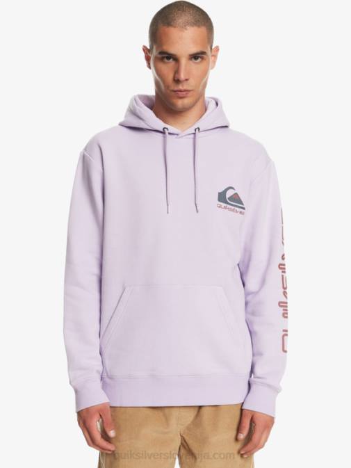 Quiksilver PJ4H1031 moški pastelno lila zgornji pulover iz flisa z logotipom omni in kapuco