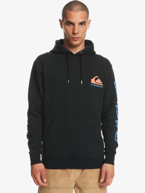 Quiksilver PJ4H1032 moški Črna zgornji pulover iz flisa z logotipom omni in kapuco