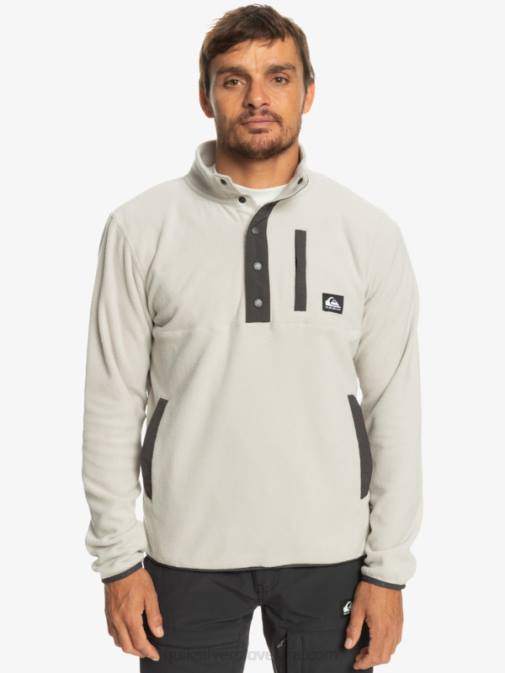 Quiksilver PJ4H1039 moški sivo vijolična no destination snap pulover iz flisa
