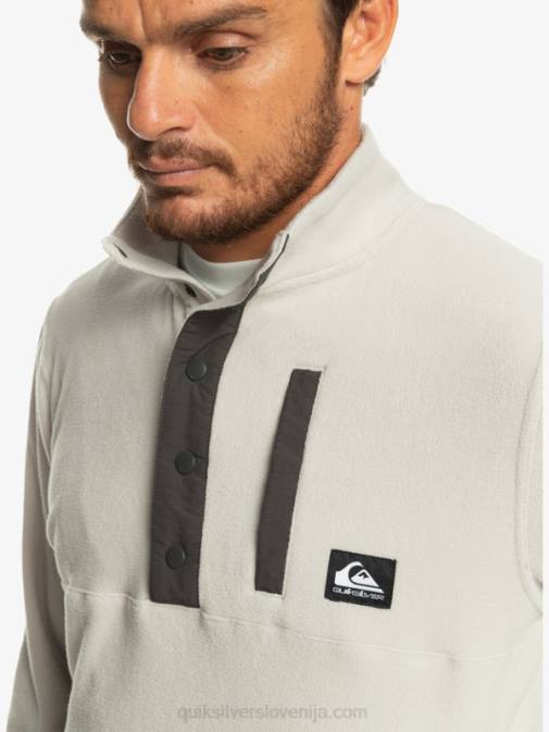 Quiksilver PJ4H1039 moški sivo vijolična no destination snap pulover iz flisa