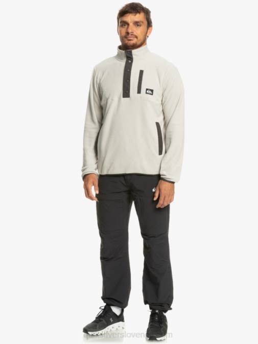 Quiksilver PJ4H1039 moški sivo vijolična no destination snap pulover iz flisa
