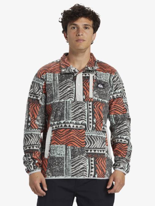 Quiksilver PJ4H1041 moški svež losos izpihnjen no destination snap pulover iz flisa